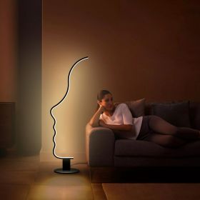 RGB Profile Face Floor Lamp RGBW Modern Face Floor Lamp for Bedroom Living Room; Black Led Floor Lamp with Remote; Cool Ambient Lighting Changing Cu RGB Profile Face Floor Lamp RGBW Modern Face Floor Lamp for Bedroom Living Room; Black Led Floor Lamp with Remote; Cool Ambient Lighting Changing Cu